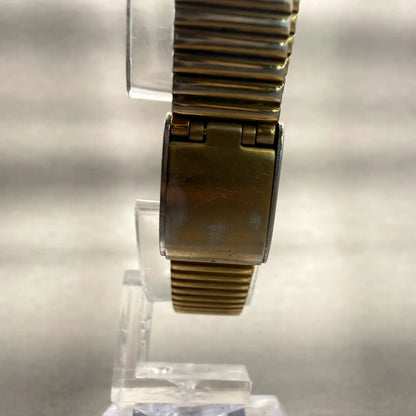 Seiko SX Watch Women 18mm Gold Dial Gold Tone Round 2Y01-0A70 New Battery VTG7