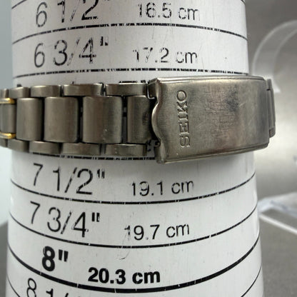 Seiko Watch Women 27mm Silver Dial Two Tone Titanium Date 7N82-0420 New Battery10