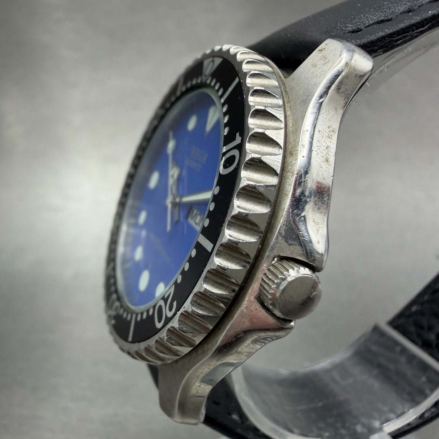 Citizen Vega Dive Watch Men 40mm Blue Dial Steel Daydate 3J00-397037 New Battery2