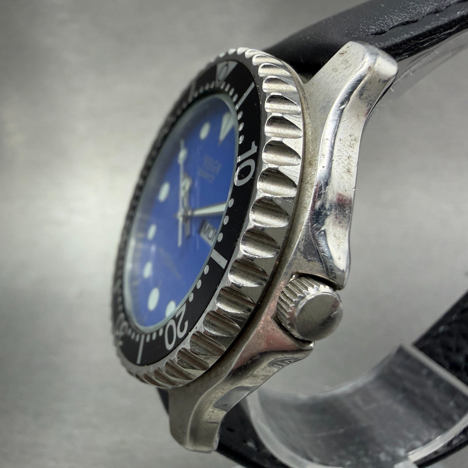 Citizen Vega Dive Watch Men 40mm Blue Dial Steel Daydate 3J00-397037 New Battery2