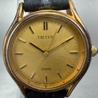 Citizen Exceed Watch Women 23mm Champagne Dial Gold Tone 3330-C80398 New Battery1