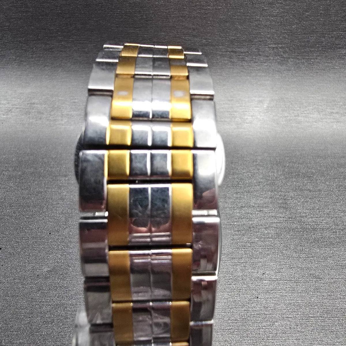 Bulova Tank Watch Men 38mm Silver Dial Two Tone Date Rectangle 98B109 New Batt7