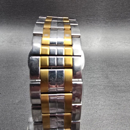 Bulova Tank Watch Men 38mm Silver Dial Two Tone Date Rectangle 98B109 New Batt7