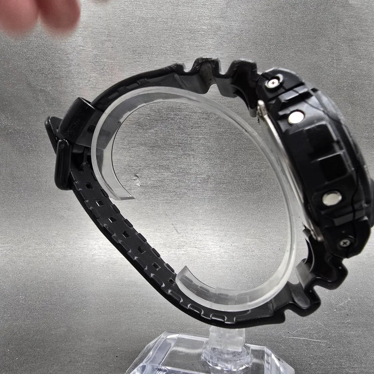 Casio G-Shock DW-6900 Watch Men 50mm Black  Alarm Chrono 1289 CRACKED New Batt9