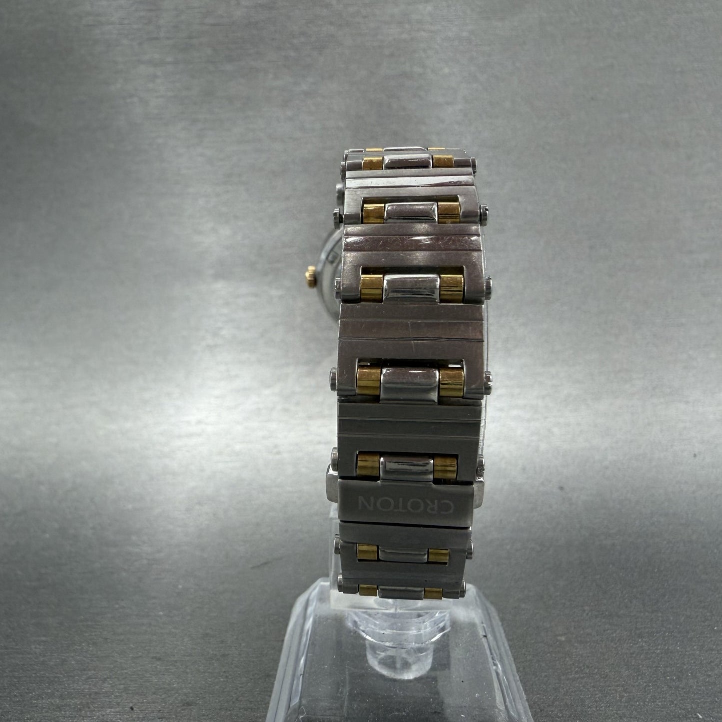 Croton Equator Watch Women 27mm MOP Dial 18K Gold Steel Date New Battery7