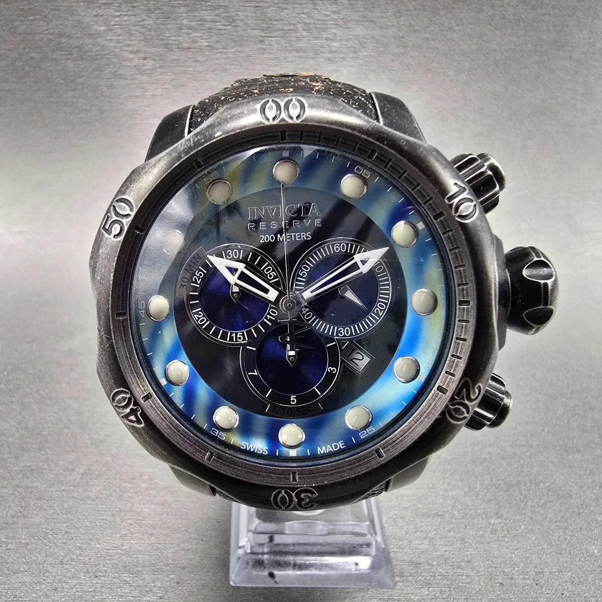 Invicta Reserve Venom Chronograph Watch Men 51mm Abalone Dial Black Date NewBatt0