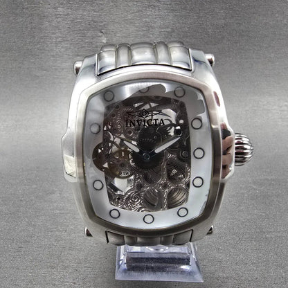 Invicta Lupha Watch Men 48mm Skeleton Dial Silver Tone Manual Wind 1252 Runs0