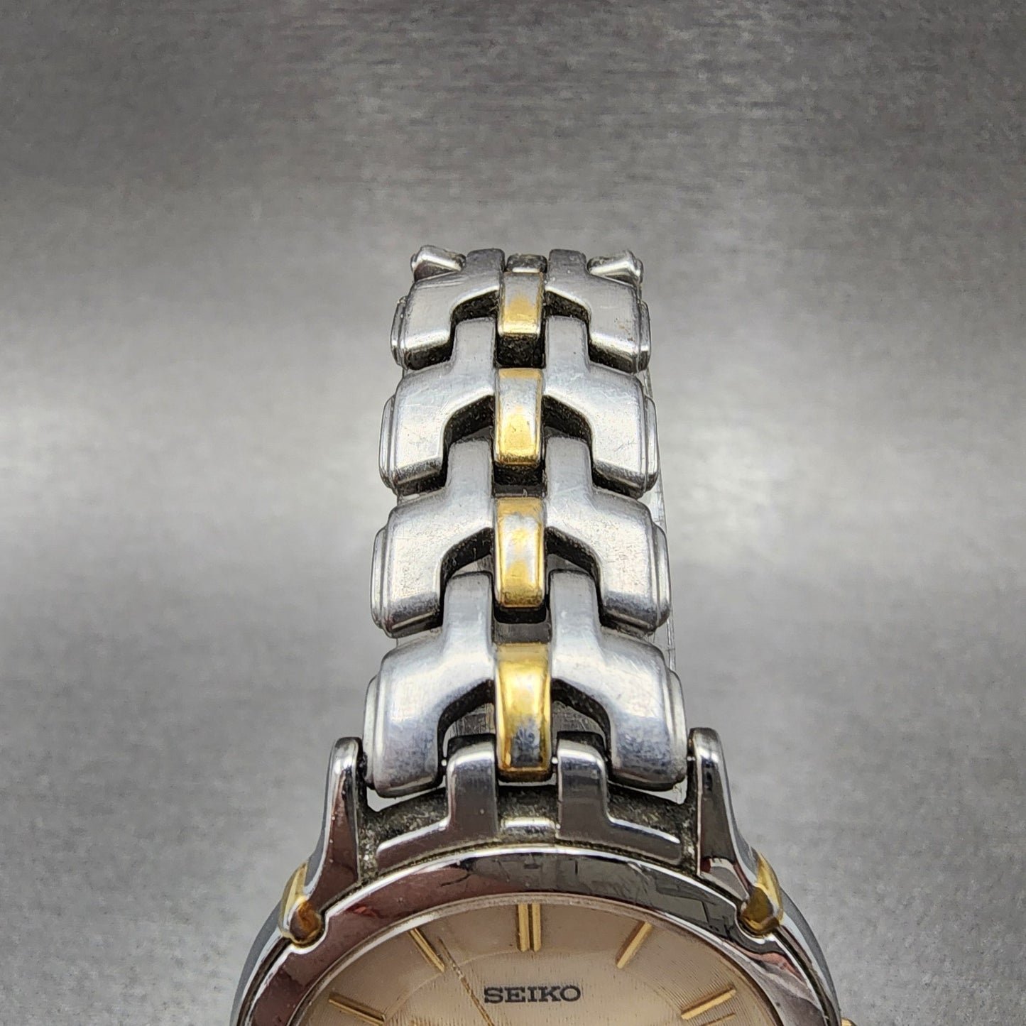 Seiko Dolce Watch Men 32mm Cream Dial Two Tone 8j41-6080 New Battery