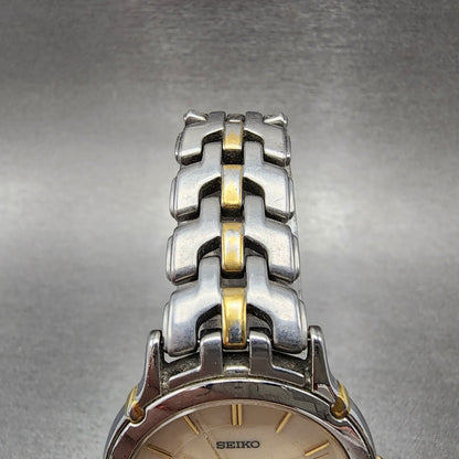 Seiko Dolce Watch Men 32mm Cream Dial Two Tone 8j41-6080 New Battery