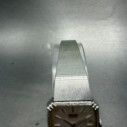 Seiko Watch Women 20mm Silver Dial Silver Tone Square 1400-5480 New Battery4