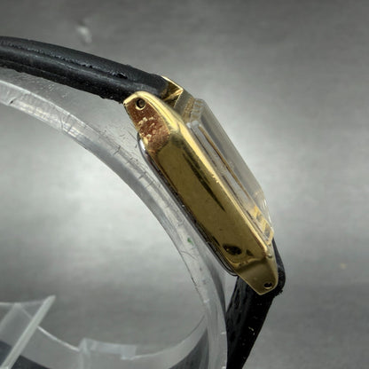 Seiko Watch Women 17mm Black Dial Gold Tone Octagon 2B20-5000 New Battery3
