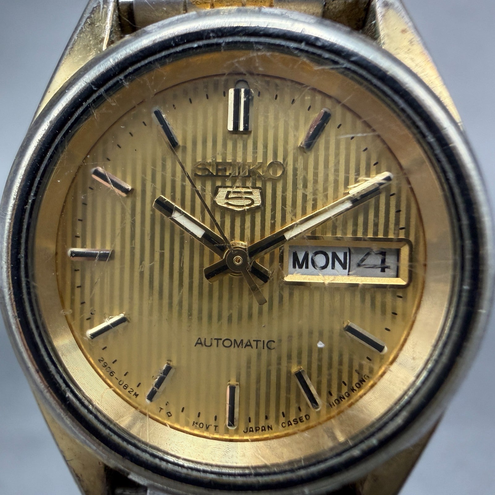 Seiko 5 Automatic Watch Women 24mm Champagne Dial TwoTone Daydate 2906-0610 PART2