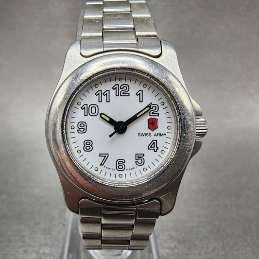 Victorinox Swiss Army Officer Watch Women 26mm White Dial Silver Tone New Batt0