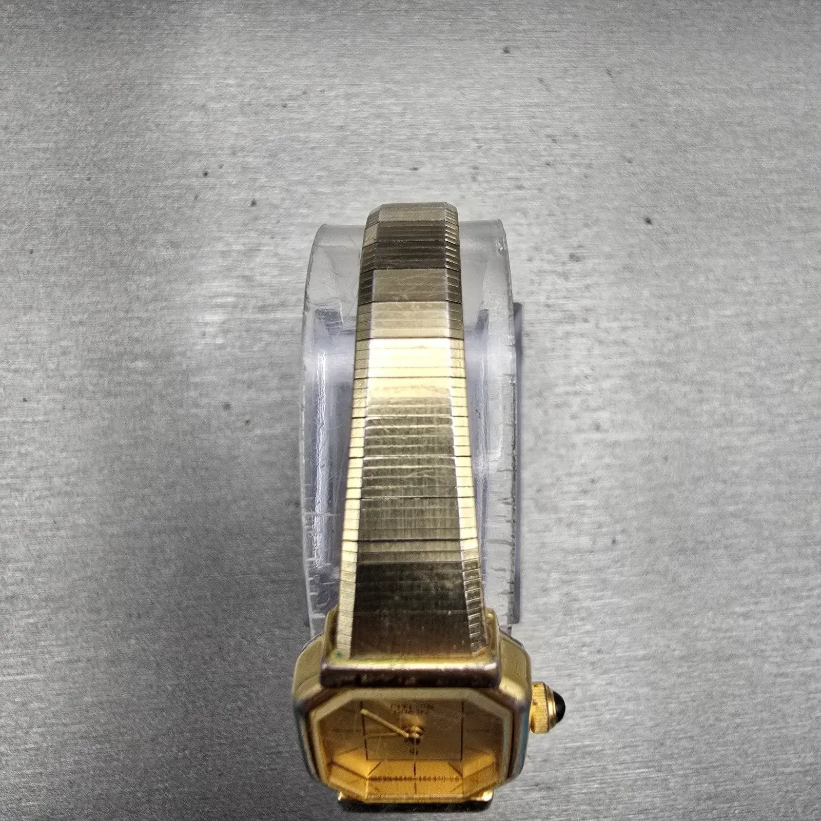 Citizen CQ Watch Women 17mm Gold Dial Gold Tone Octagon 3220-321871 New Battery4