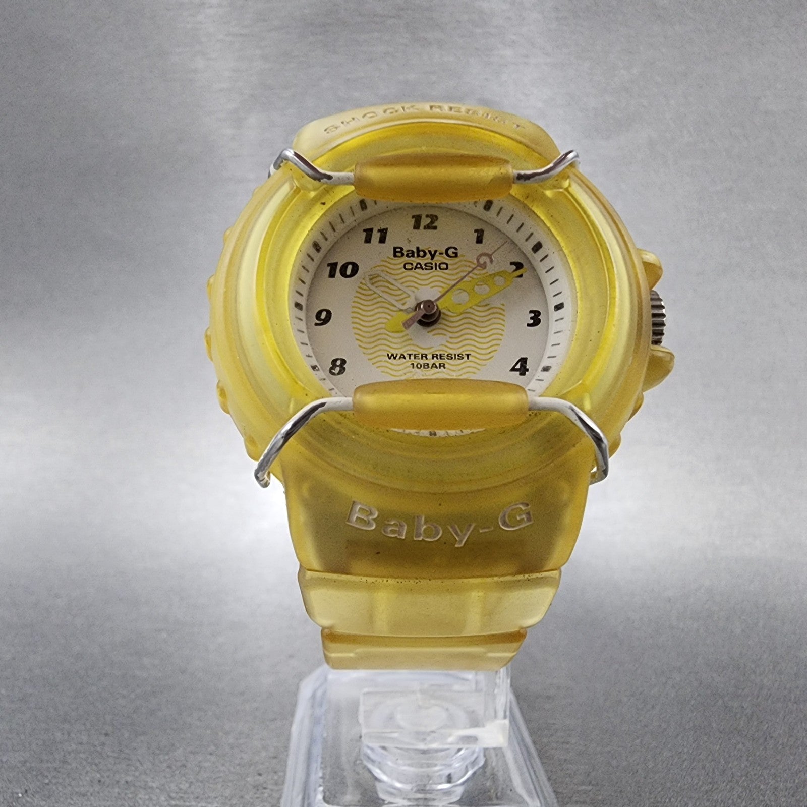 Casio BabyG BG11 Watch Women 42mm White Dial Clear Tone Round New Battery5