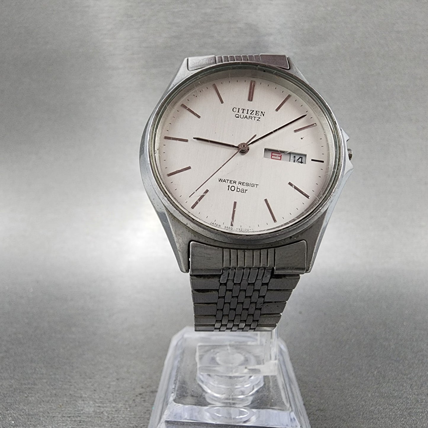 Citizen Watch Men 35mm White Dial Silver Tone Daydate Round 5500F50131 PARTS6