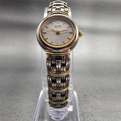 Citizen Watch Women 19mm Silver Dial Two Tone Round 5930-S72242 New Battery5