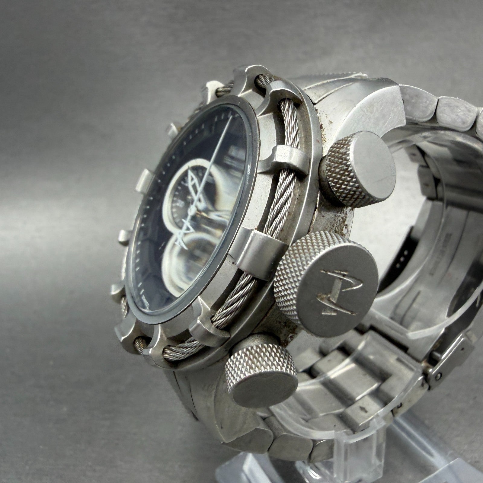 Invicta Reserve Chronograph Watch Men 50mm Black Dial Steel Date 112803 New Batt2