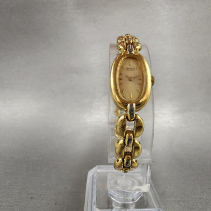 Seiko Watch Women 13mm Champagne Dial Gold Tone Oval 2e206160 New Battery6