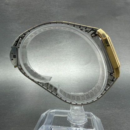 Seiko Watch Men 29mm Champagne Dial Gold Tone Daydate Square 6533-5039 PARTS VTG9