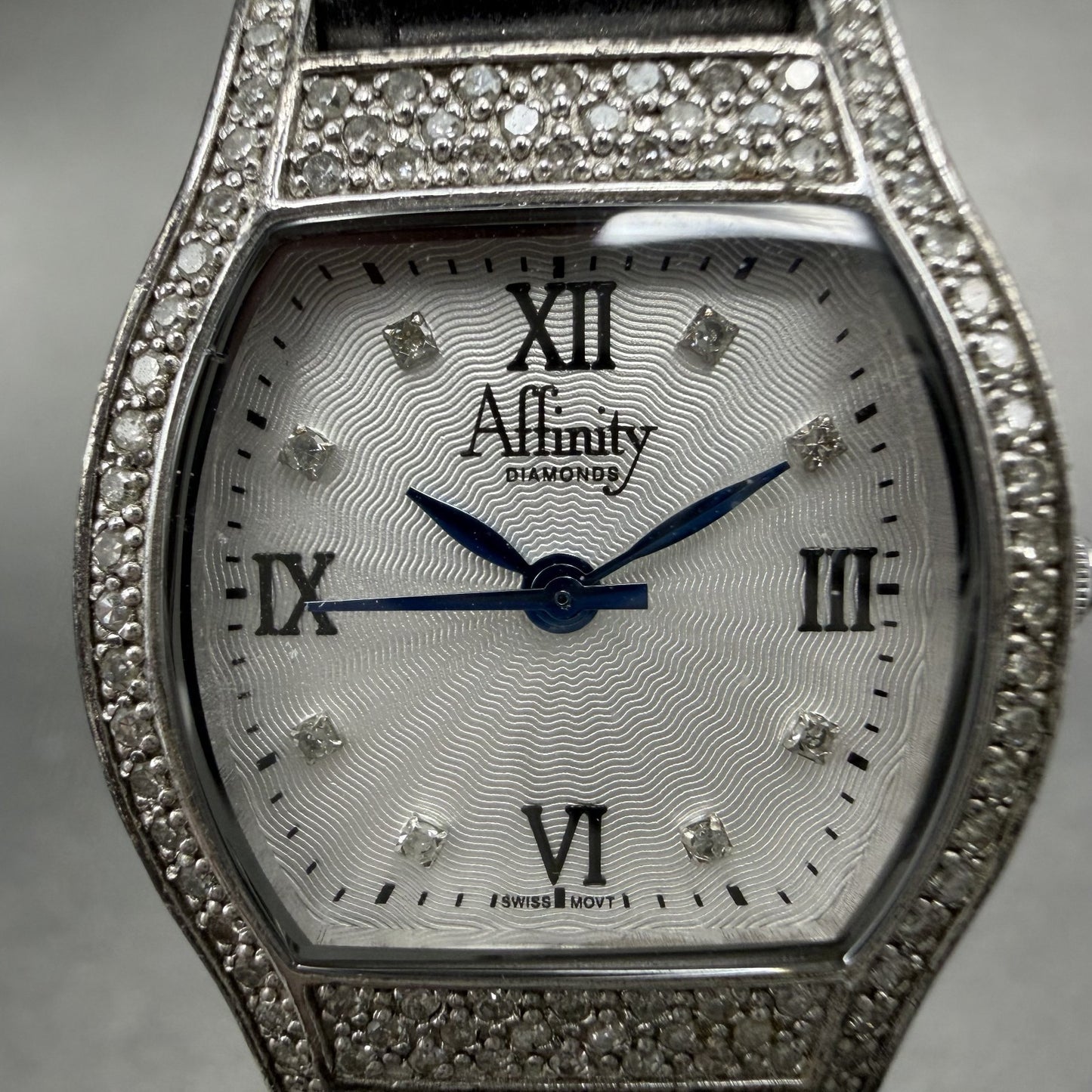 Affinity Watch Women 24mm White Dial Sterling Silver Diamond Accents New Battery1