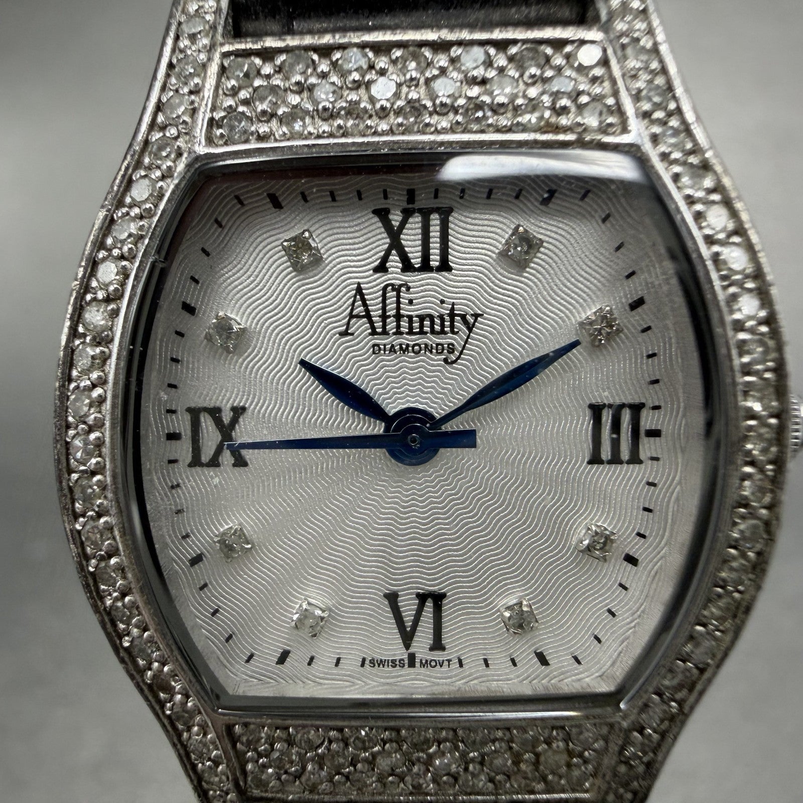 Affinity Watch Women 24mm White Dial Sterling Silver Diamond Accents New Battery1