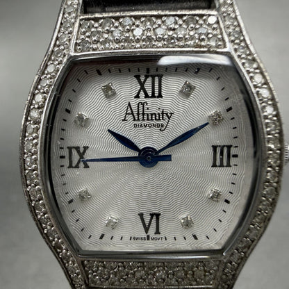 Affinity Watch Women 24mm White Dial Sterling Silver Diamond Accents New Battery1