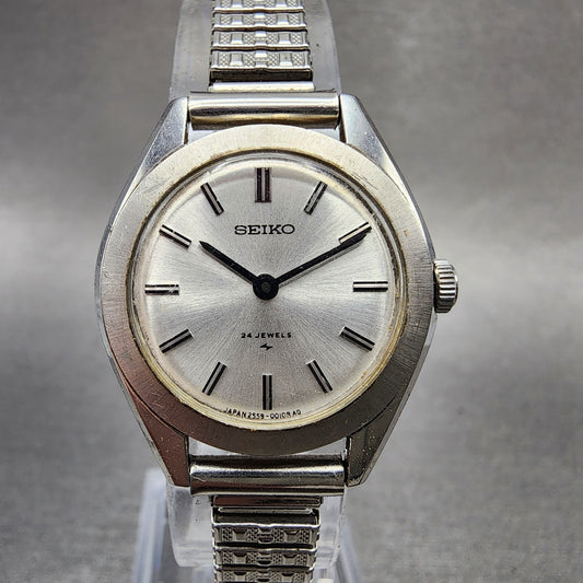 Seiko Watch Women 25mm White Dial Silver Tone Round 25590010 New Battery0