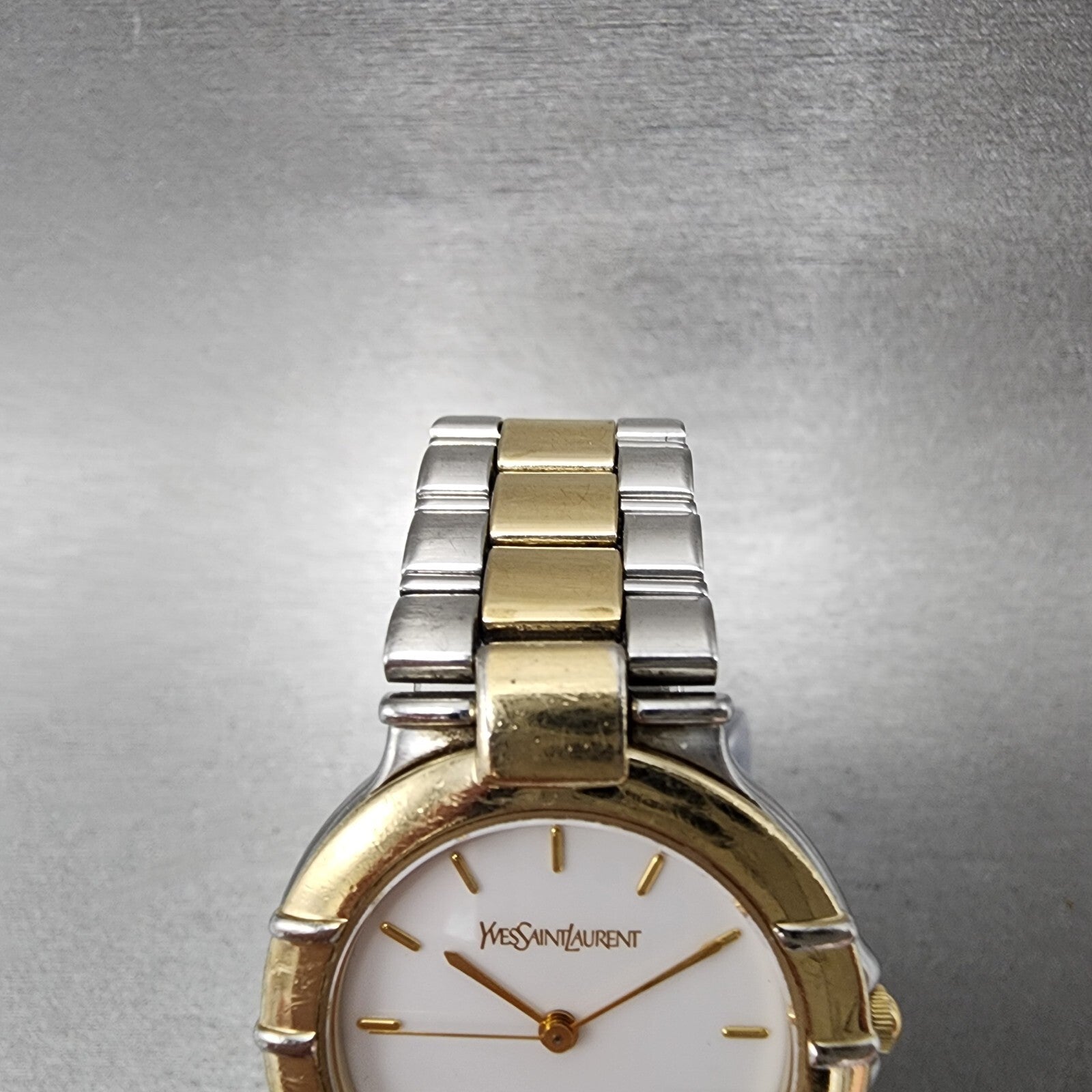 Yves Saint Laurent Watch Women 29mm White Dial Two Tone 4630E63450 New Battery5