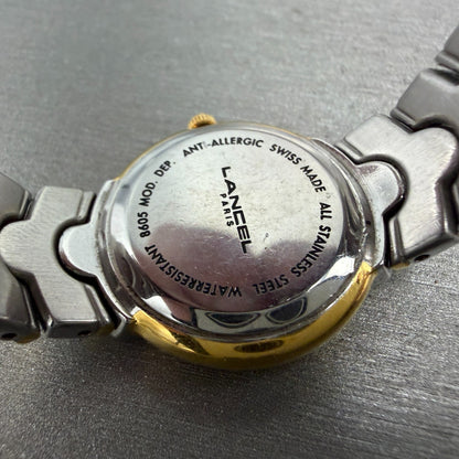 Lancel Watch Women 25mm Silver Dial Two Tone Round New Battery Vintage Bracelet9