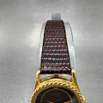 Seiko Watch Women 20mm Black Dial Gold Oval 14007170 New Battery4