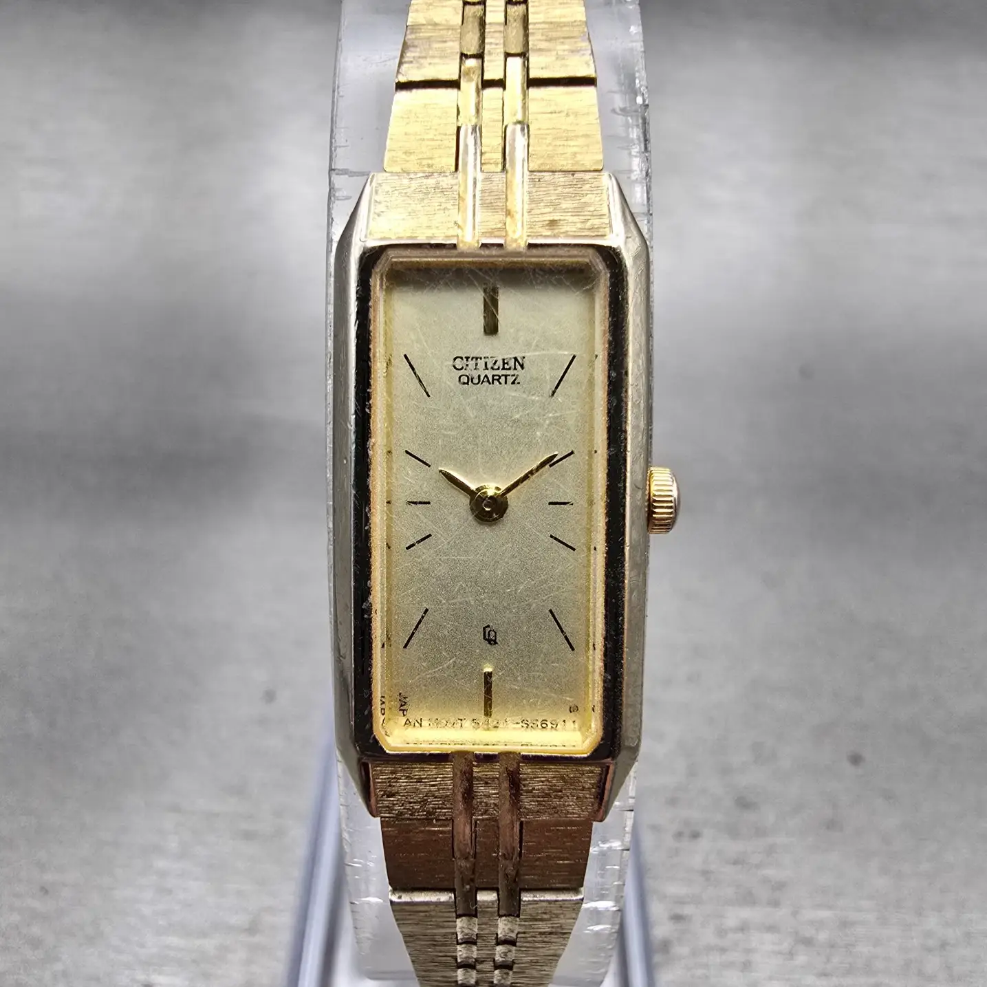 Citizen CQ Watch Women 13mm Champagne Dial Gold Tone 5421-S18523 New Battery VTG0