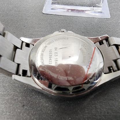 Movado Junior Sport Watch Women 26mm Black Dial Steel Round New Batt Full Set10