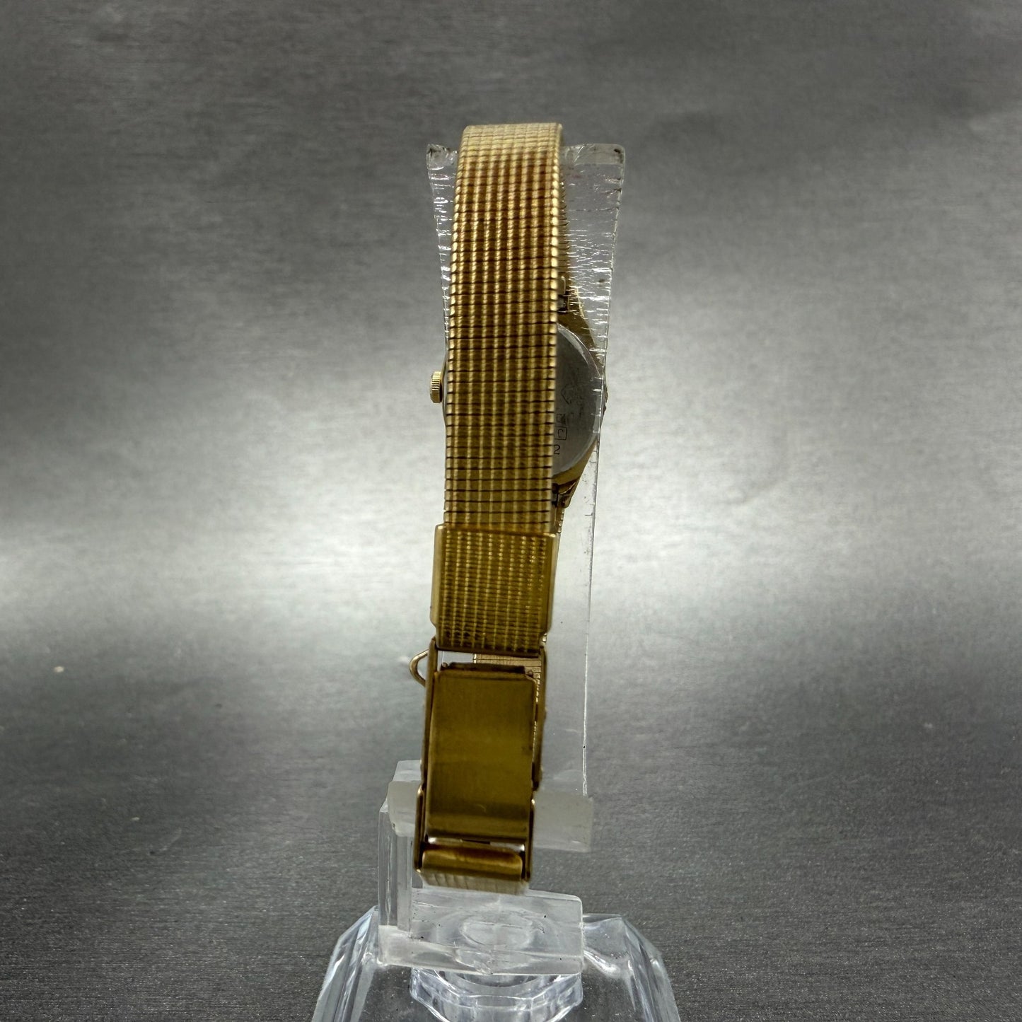 Seiko Watch Women 16mm Champagne Dial Gold Tone Rectangle 2c20-5569 New Battery37