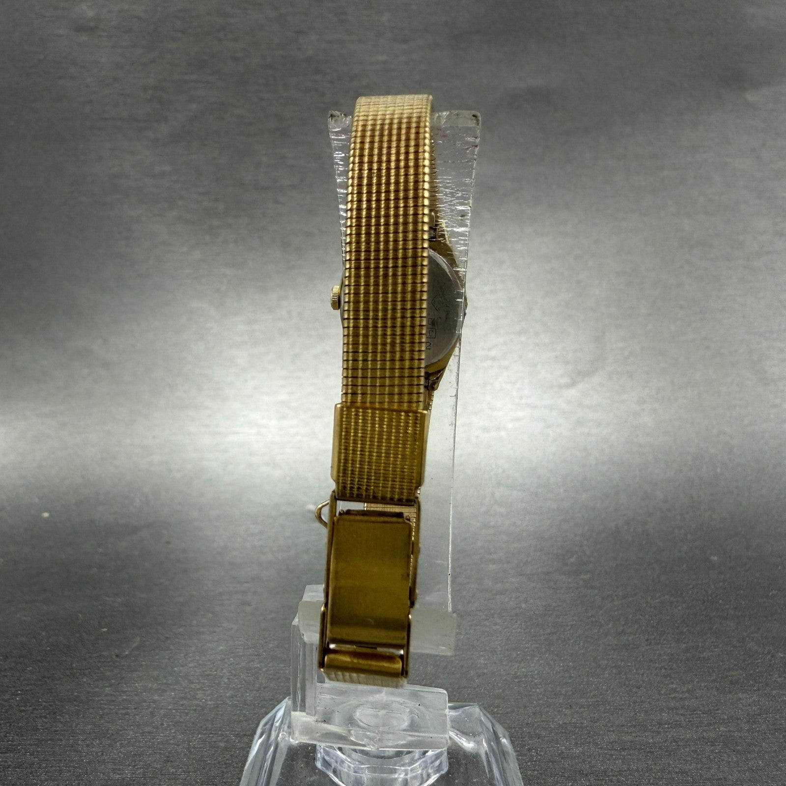 Seiko Watch Women 16mm Champagne Dial Gold Tone Rectangle 2c20-5569 New Battery37