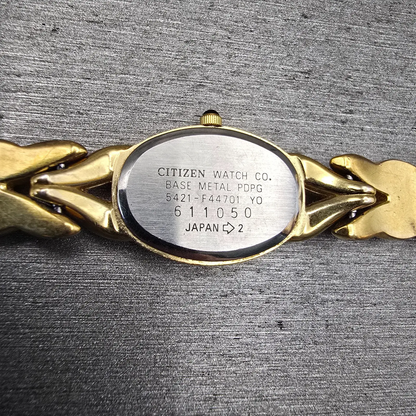 Citizen Elegance Watch Women 15mm MOP Dial Gold Tone Gemmed 5421-F44701 New Batt10