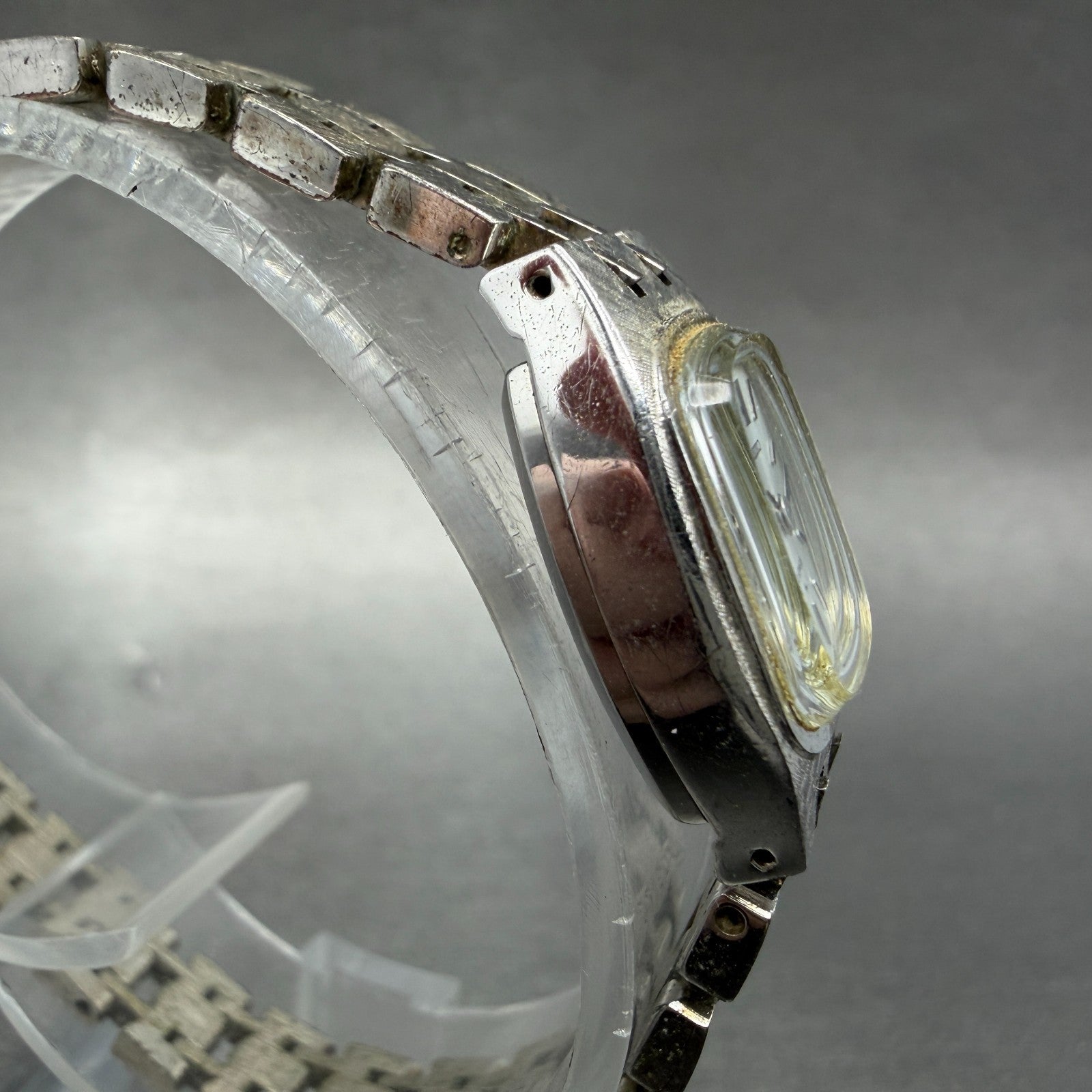 Seiko Tank Watch Women 15mm Silver Dial Silver Tone Manual 11-3350 Runs Vintage3