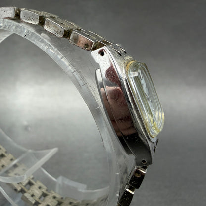 Seiko Tank Watch Women 15mm Silver Dial Silver Tone Manual 11-3350 Runs Vintage3