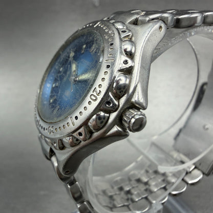 Fossil Blue Dive Watch Women 29mm Blue Dial Silver Tone Date Round AM3581 Newbat2
