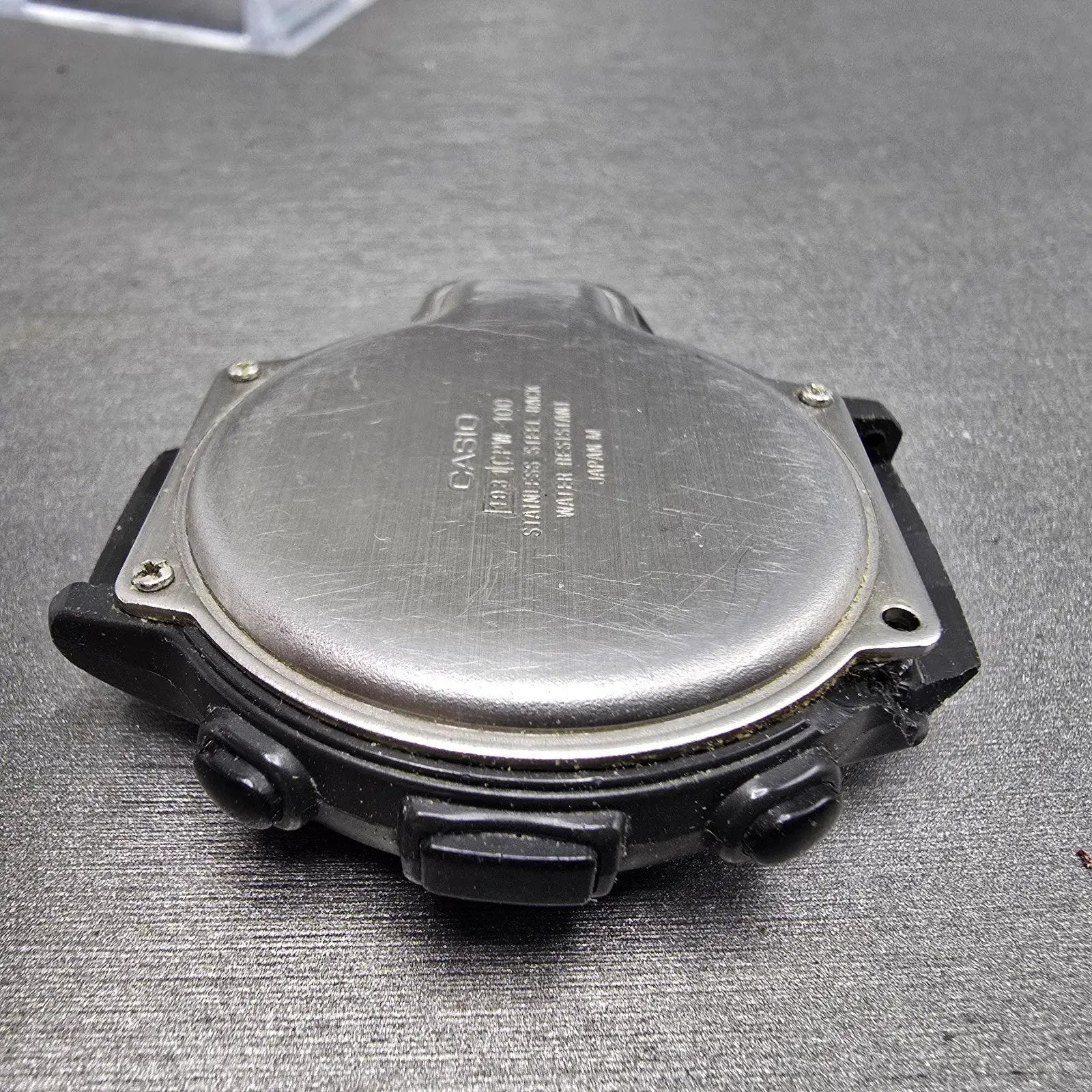 Casio CPW-100 Watch Men 42mm Black Compass Digital Round Vintage PARTS VTG9