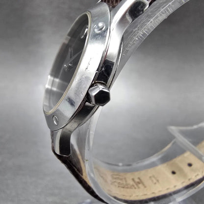 Movado Verso Watch Women 25mm Black Dial Silver Round Leather 84-G4-825 New Batt2