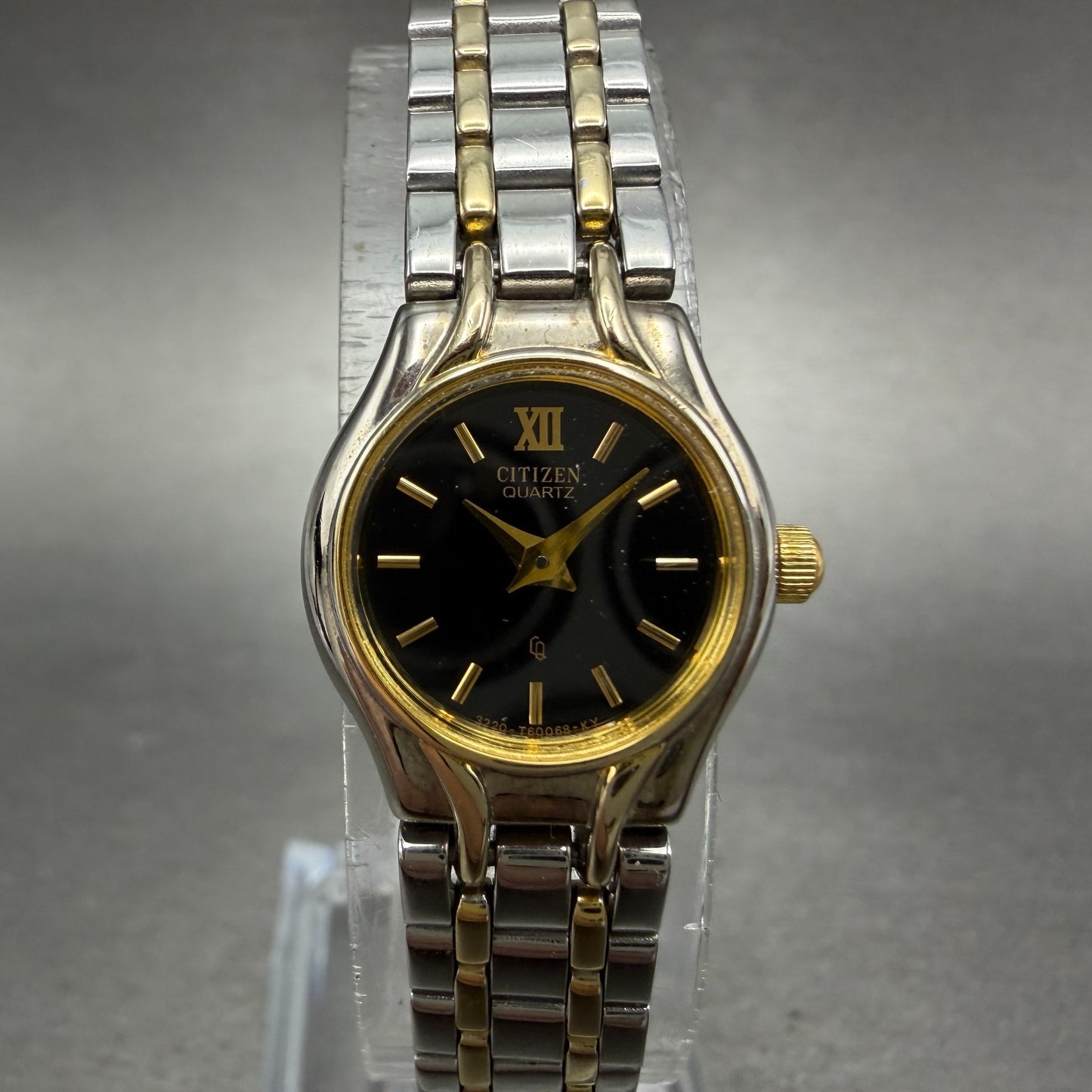 citizen CQ Watch Women 18mm Black Dial Two Tone Round 3220-848993 New Battery0