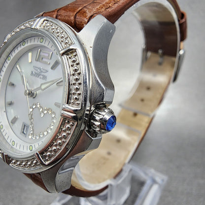 Invicta Wildflower Watch Women 31mm MOP Dial Steel Date Round 0688 New Battery2