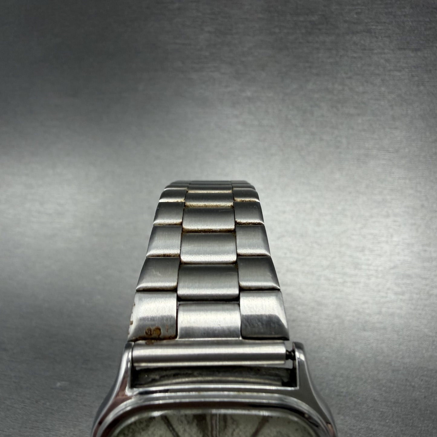 Seiko Watch Men 30mm Silver Dial Silver Tone Square 6431-5050 New Battery4