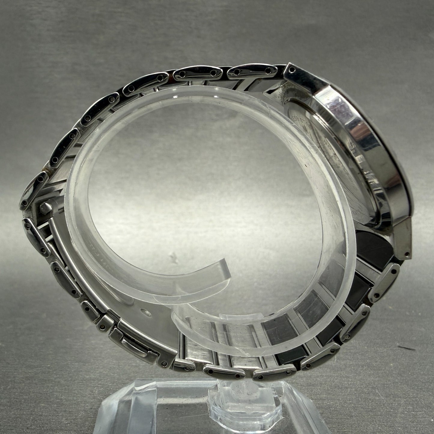 Technos Watch Men 33mm Black Dial Silver Tone Round TBM674 New Battery8