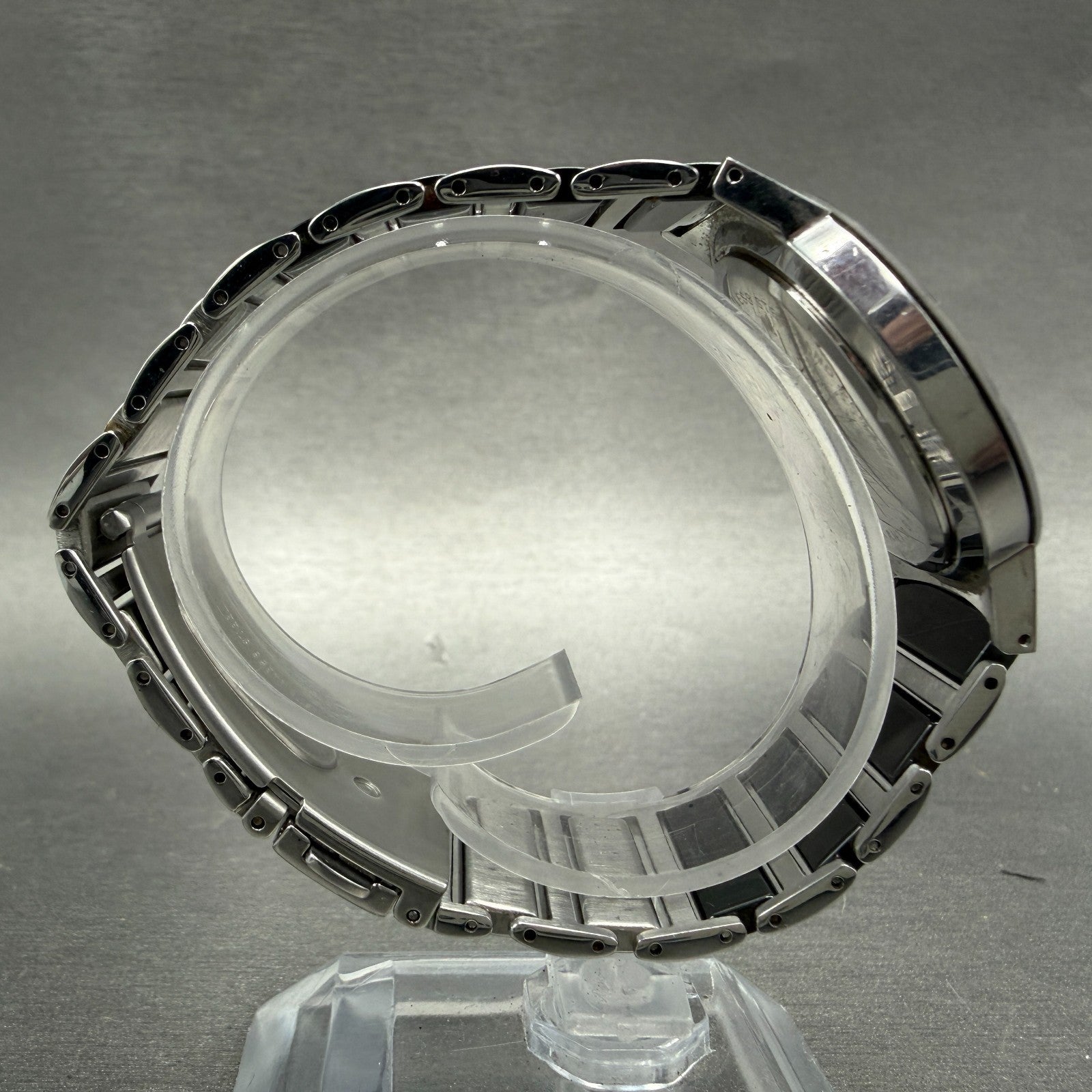Technos Watch Men 33mm Black Dial Silver Tone Round TBM674 New Battery8