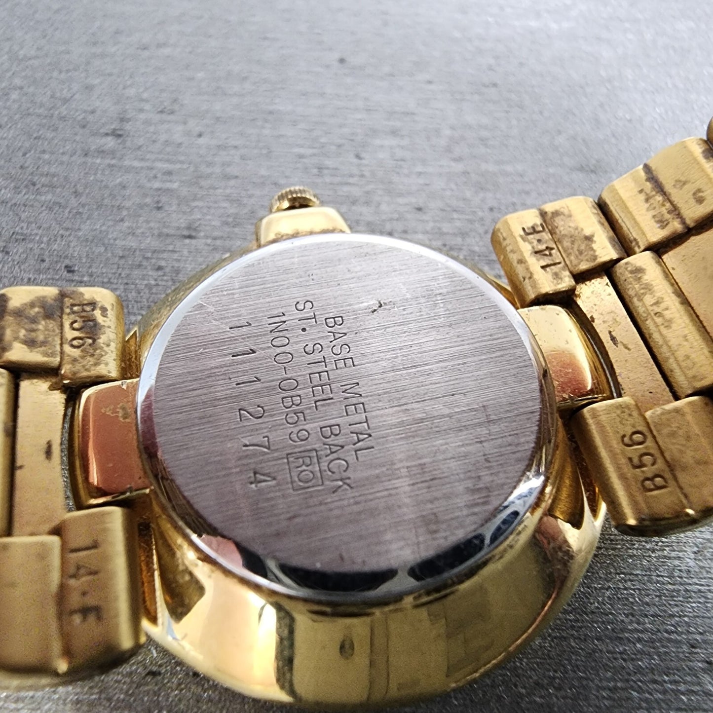 Seiko Watch Women 24mm Gold Dial Gold Tone Round 1N000B59 New Battery9