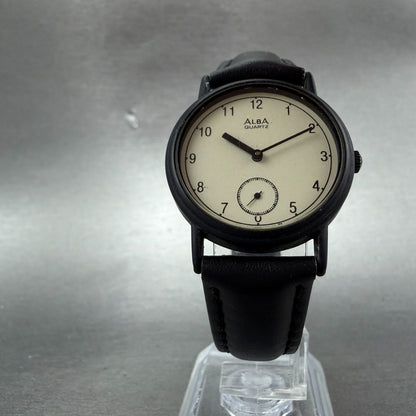 Seiko Alba Watch Women 29mm White Dial Black Tone Round V253-0010 New Battery5