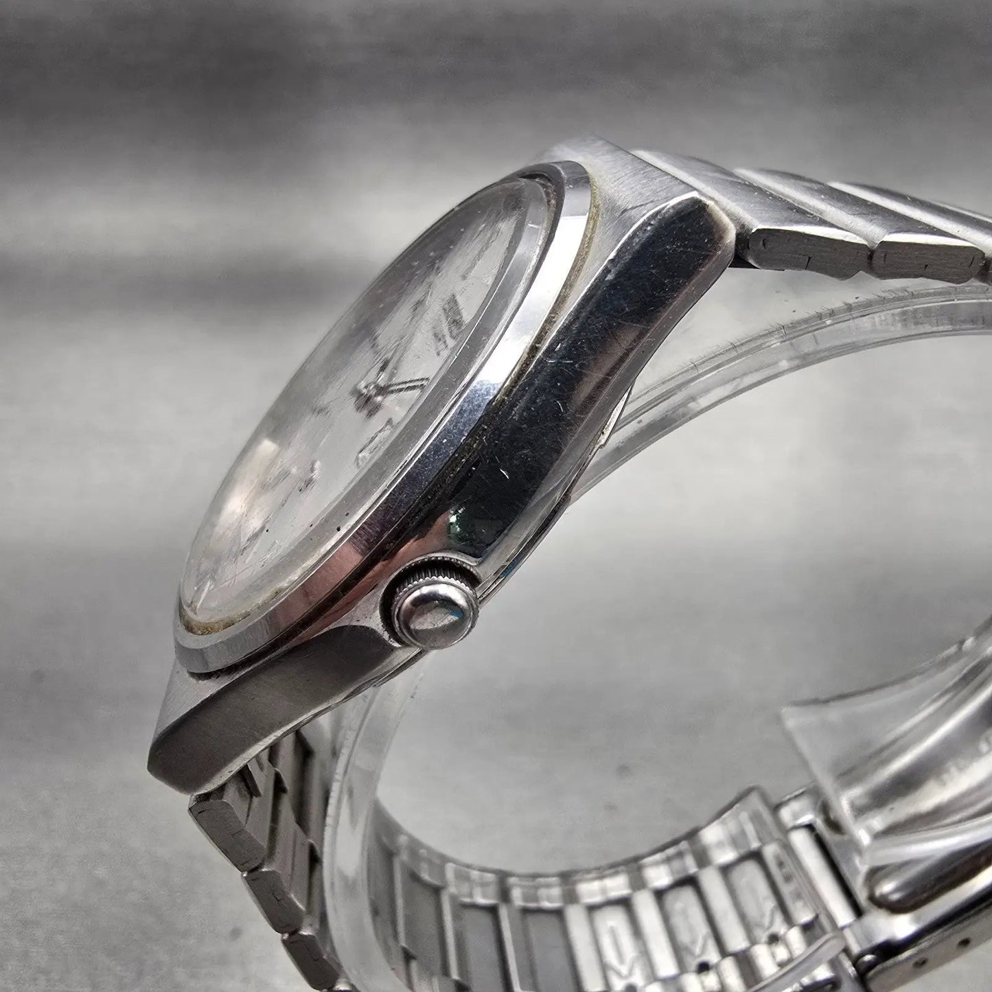 Seiko SQ Watch Men 34mm Silver Dial Silver Tone Daydate Round 5H23-7C60 New Batt2