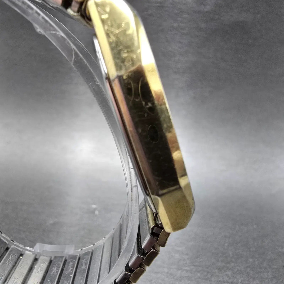 Seiko SQ Tank Watch Men 31mm Gold Dial Gold Tone Octagon 8123-5189 VTG PARTS4